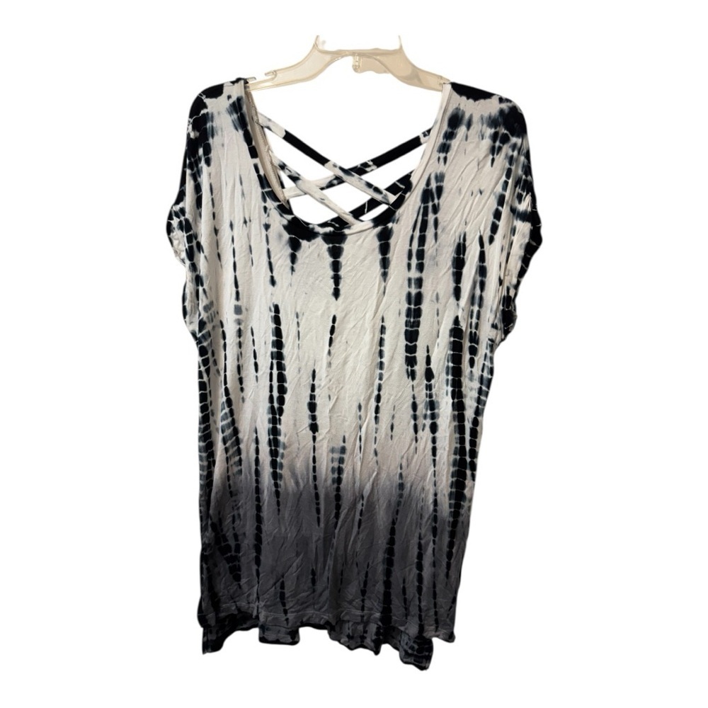Cable & Gauge Monochrome Tie-Dye Top. Size Large.